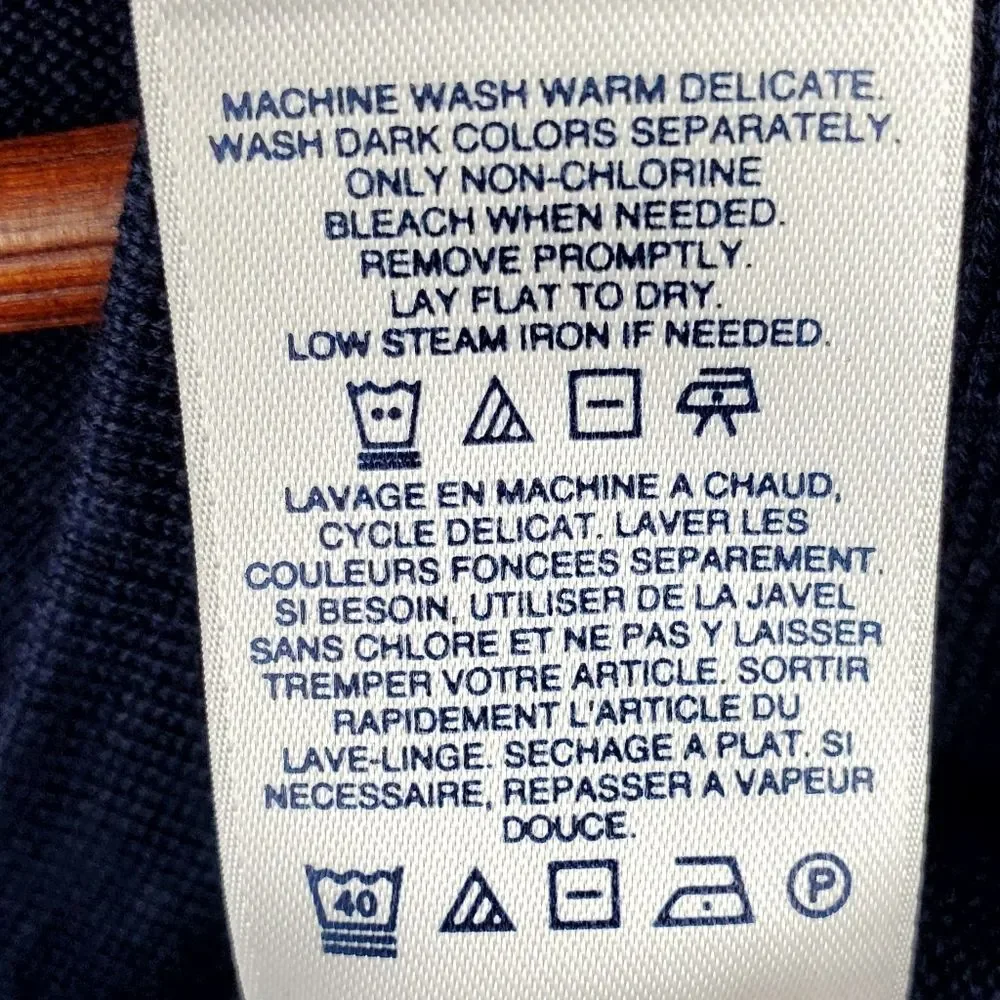 LANDS' END Men’s Navy Supima Cotton Sweater Vest Size L/T - Picture 5 of 5